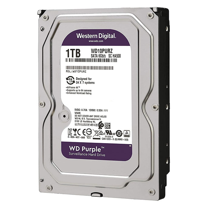هارددیسک اینترنال وسترن دیجیتال سری Purple ظرفیت ۱ ترابایت